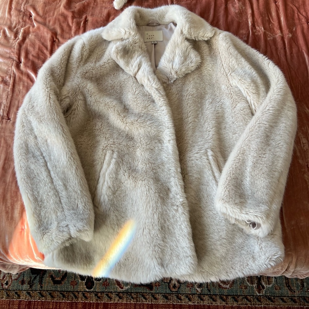 White fur coat